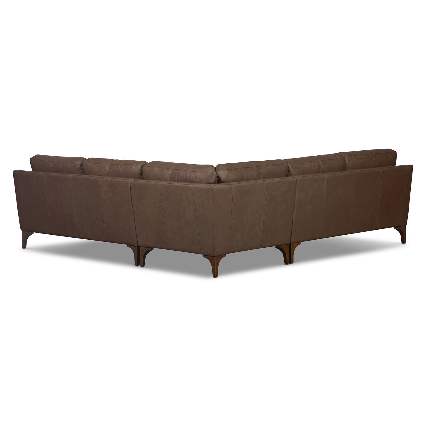 Zyon 116" Leather L-Shaped Corner Sectional Sofa | Bridle Brown