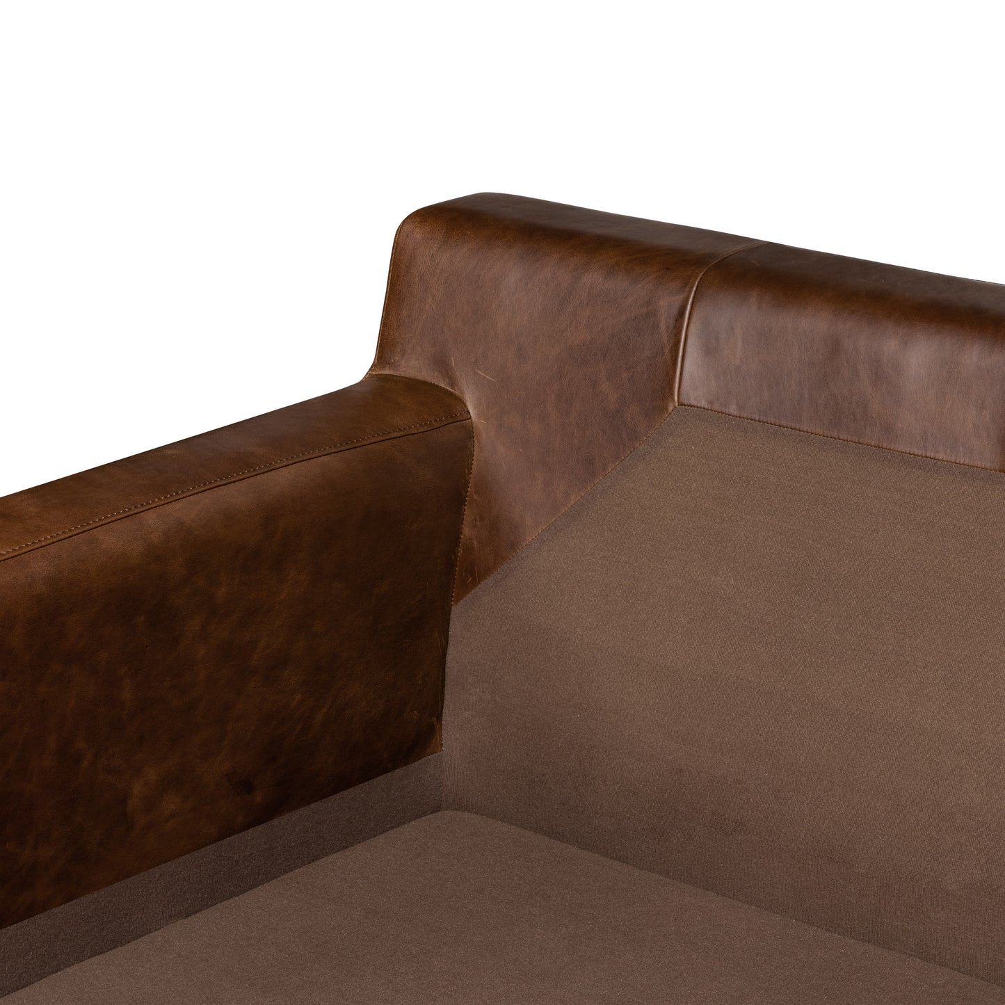 Zyon 116" Leather L-Shaped Corner Sectional | Chocolate Brown