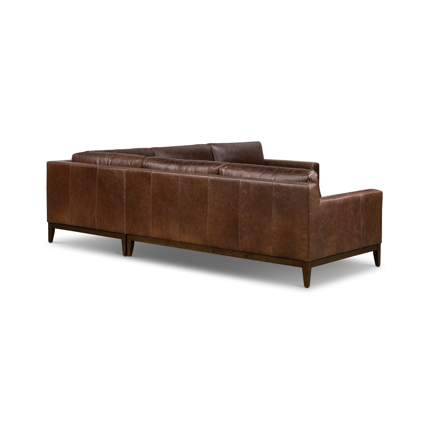 Zyon 116" Leather L-Shaped Corner Sectional | Chocolate Brown