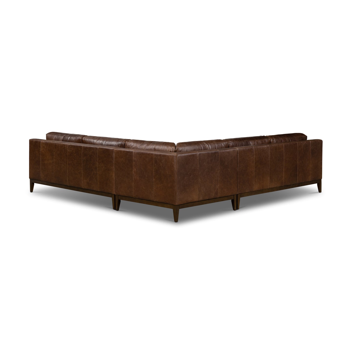 Zyon 116" Leather L-Shaped Corner Sectional | Chocolate Brown