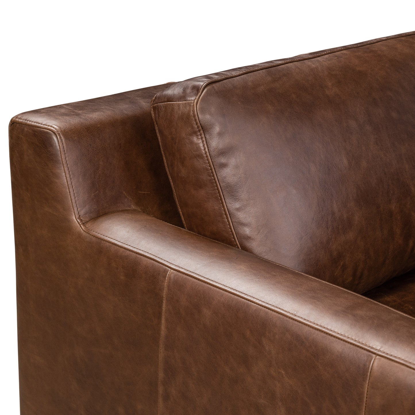 Zyon 116" Leather L-Shaped Corner Sectional | Chocolate Brown