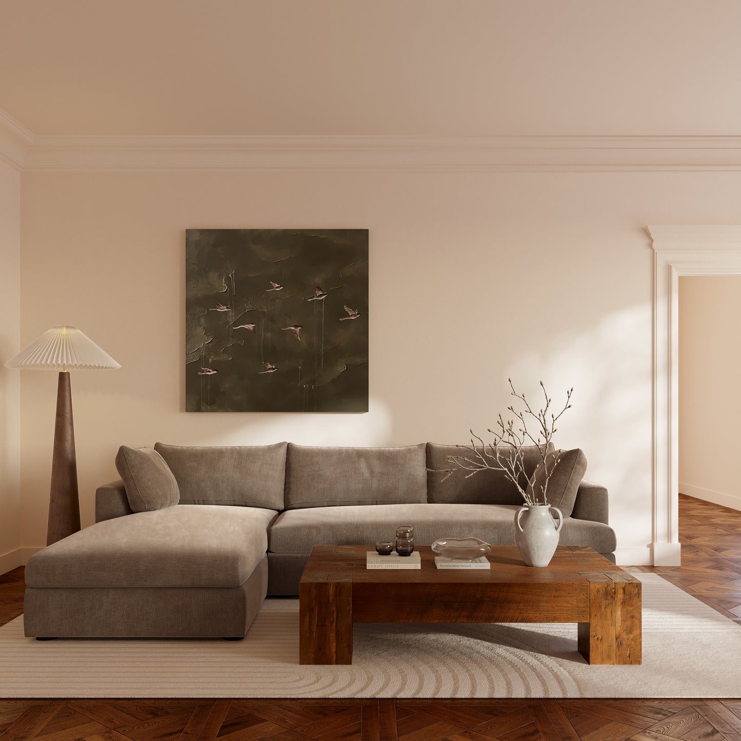 Milo Left-Facing Sectional with Storage | Taupe Brown