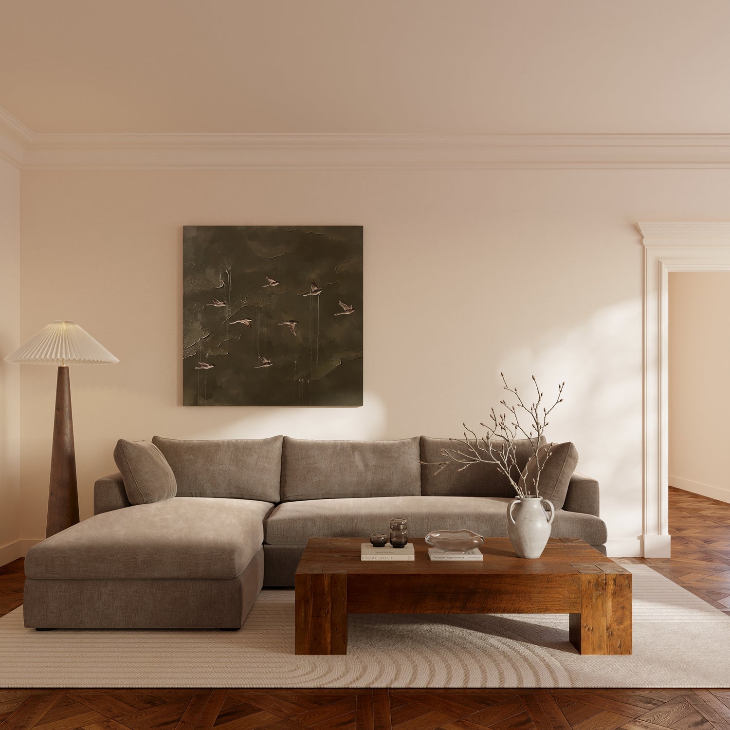Milo Left-Facing Sectional with Storage | Taupe Brown 