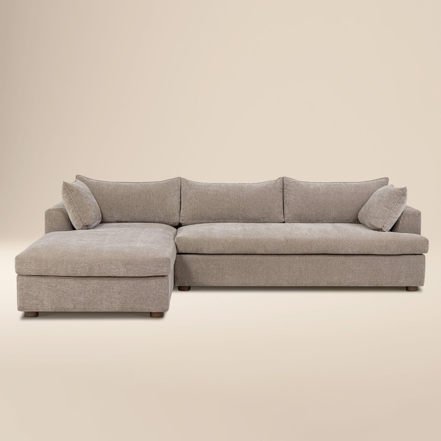 Milo Left-Facing Sectional with Storage | Taupe Brown 