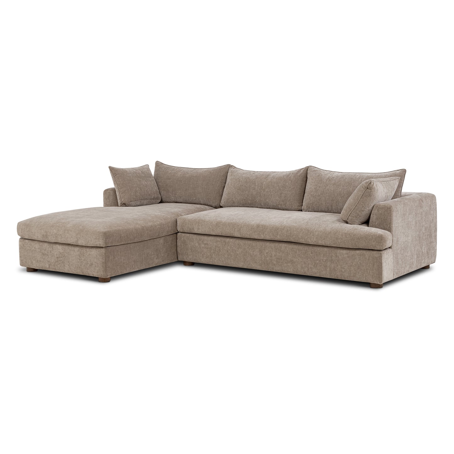 Milo Left-Facing Sectional with Storage | Taupe Brown