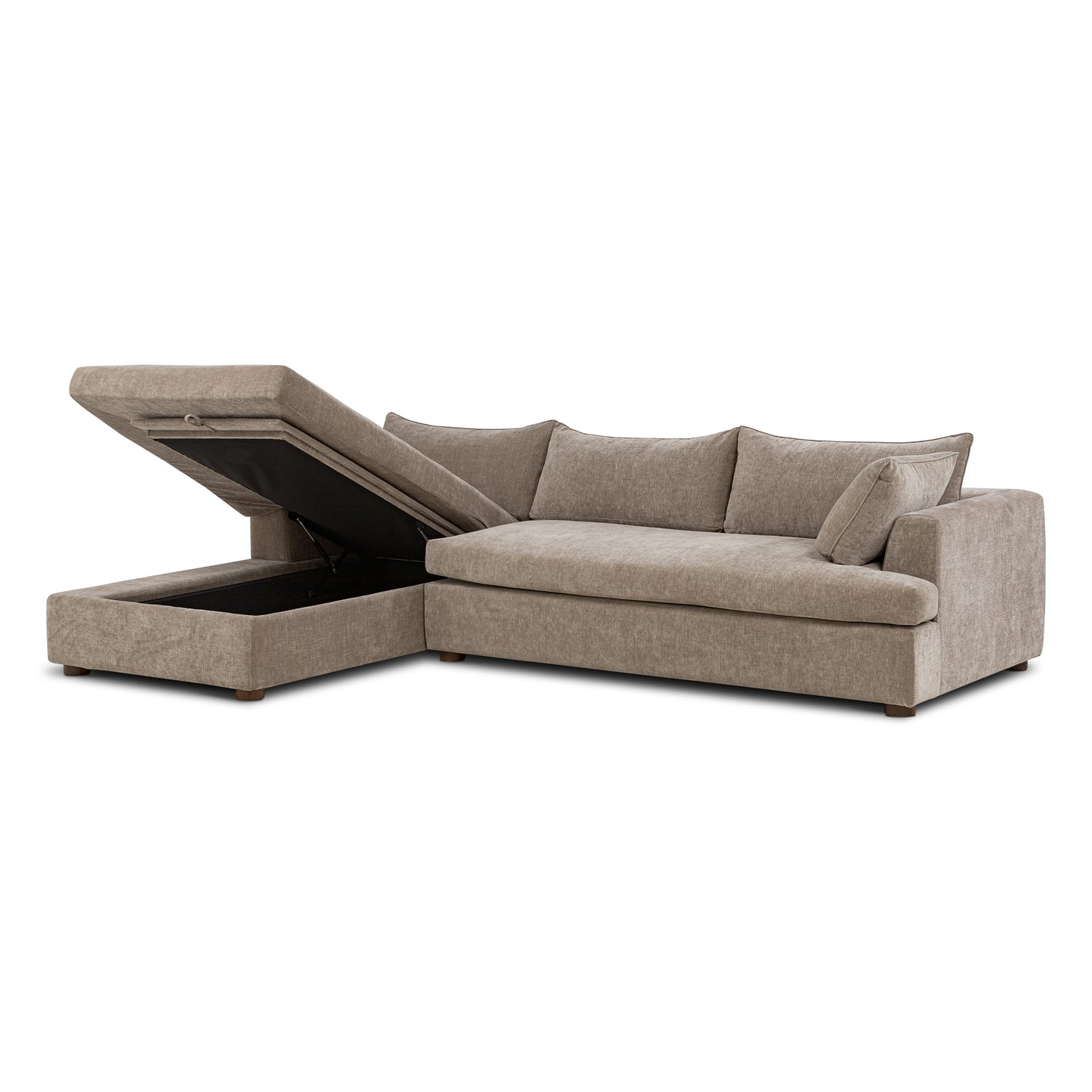 Milo Left-Facing Sectional with Storage | Taupe Brown