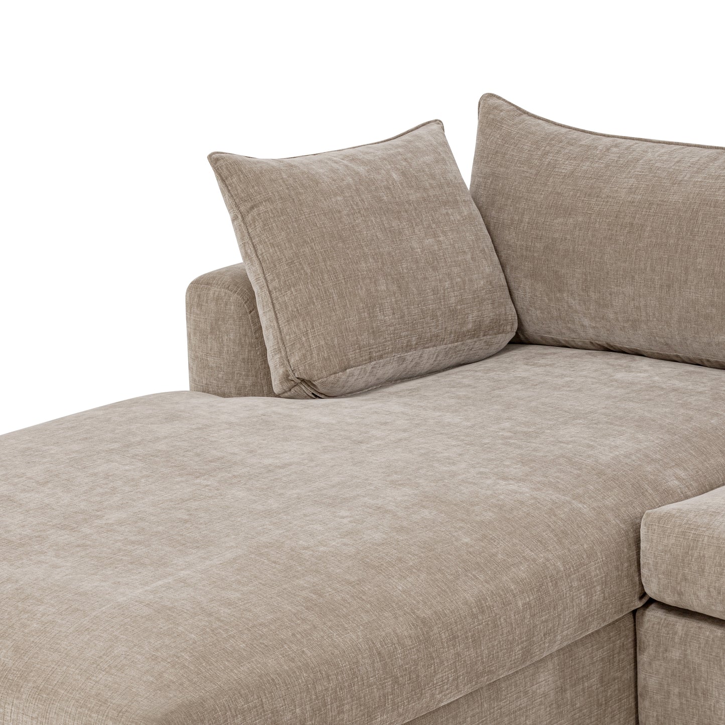 Milo Left-Facing Sectional with Storage | Taupe Brown