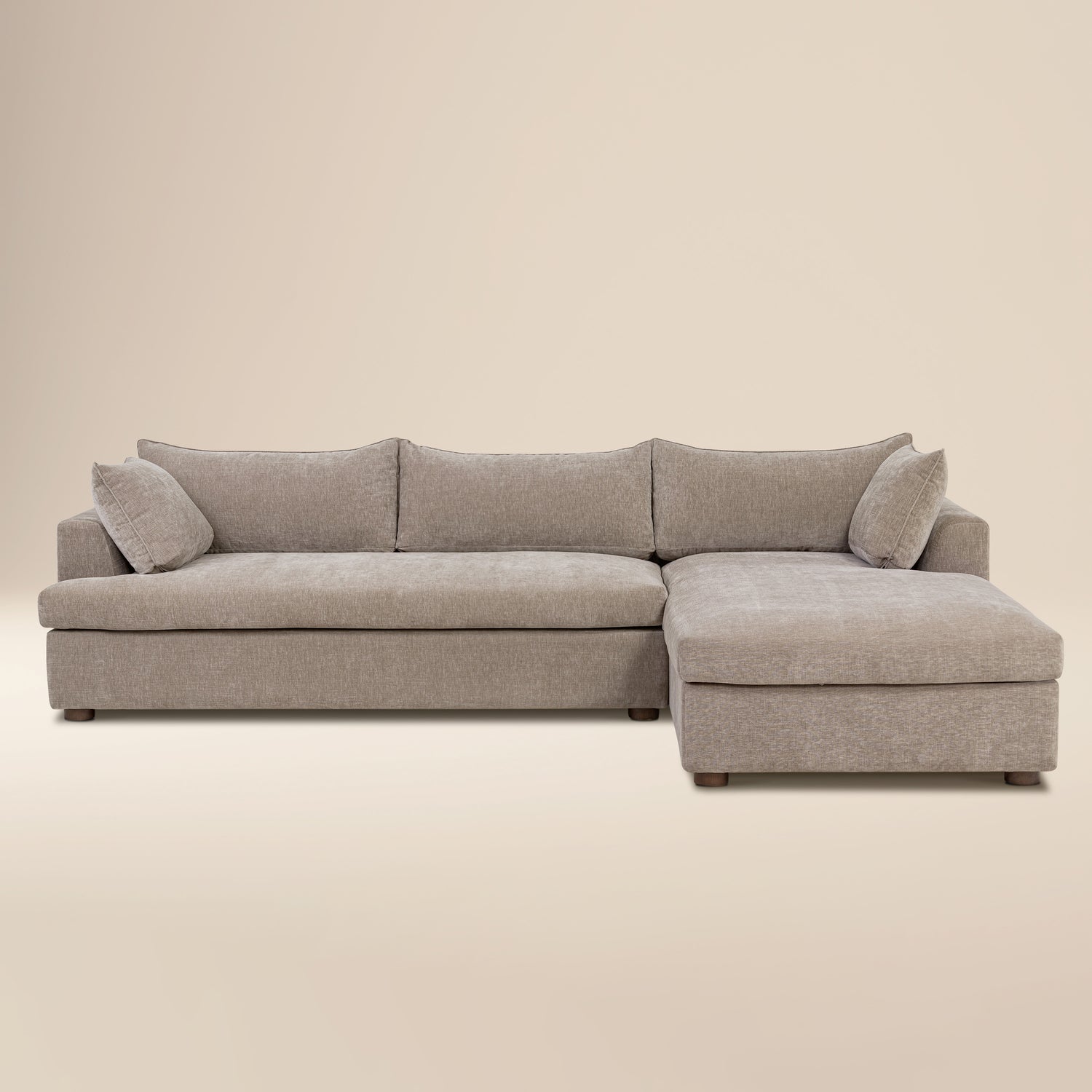 Milo Right-Facing Sectional with Storage | Taupe Brown 