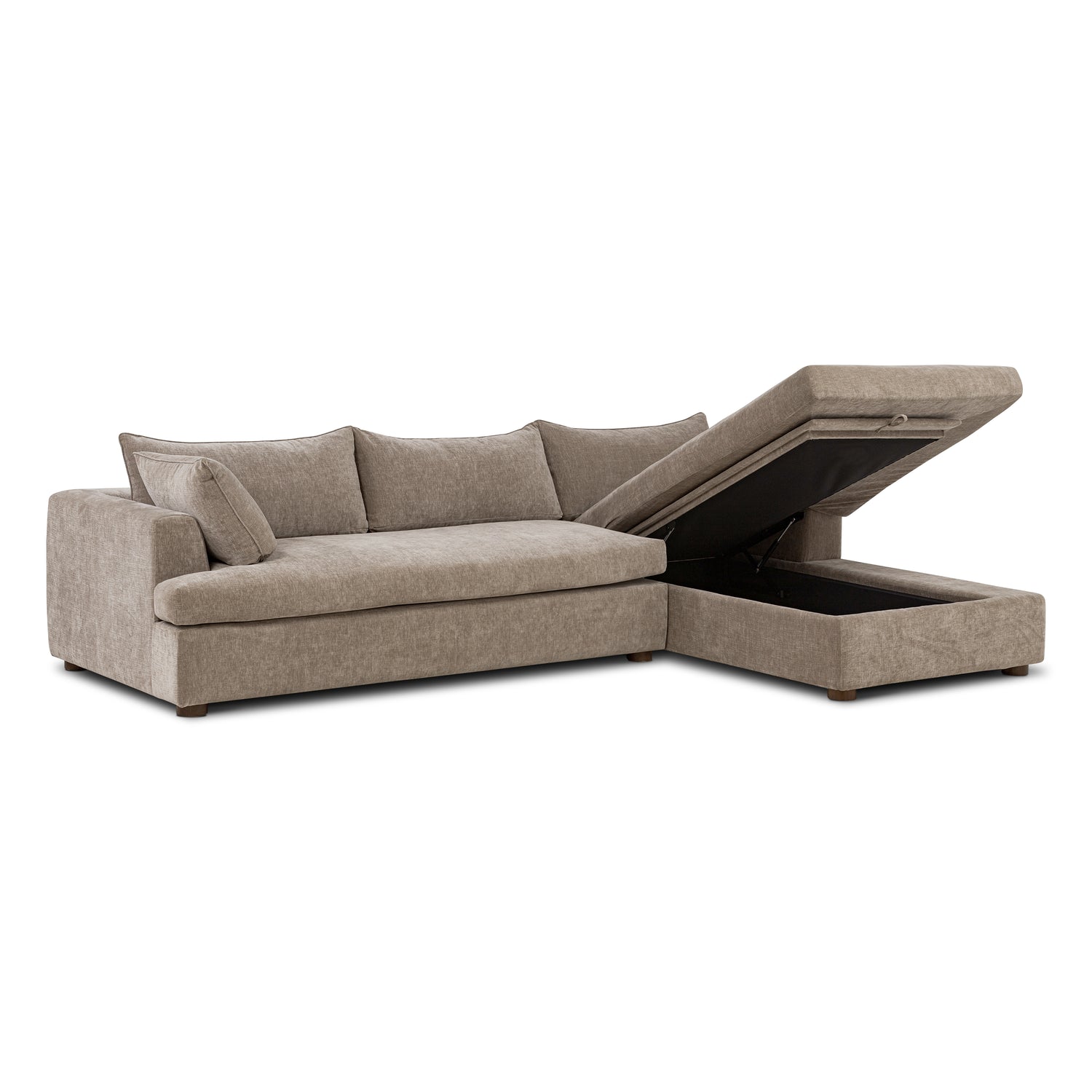 Milo Right-Facing Sectional with Storage | Taupe Brown 