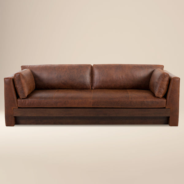 Geneva 99" Leather Sofa | Chocolate Brown