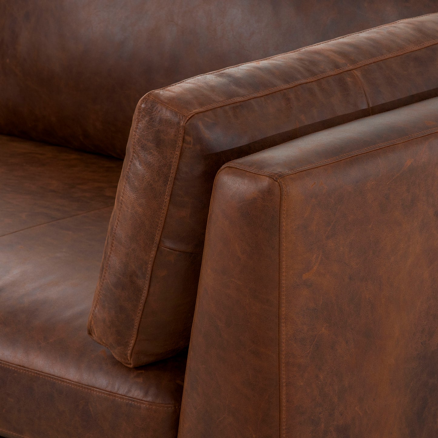 Geneva 99" Leather Sofa | Chocolate Brown