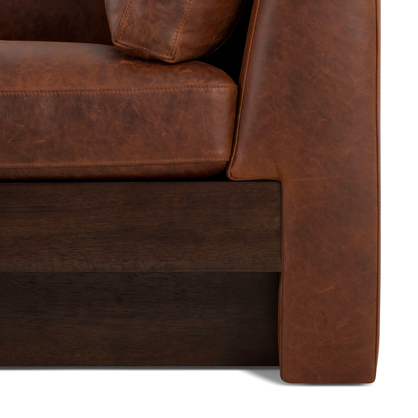 Geneva 99" Leather Sofa | Chocolate Brown
