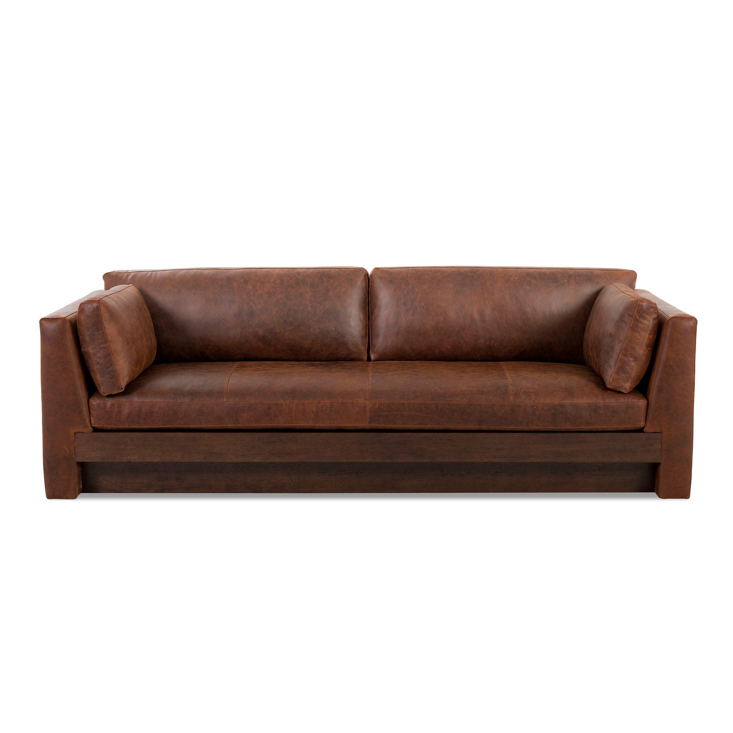 Geneva 99" Leather Sofa | Chocolate Brown