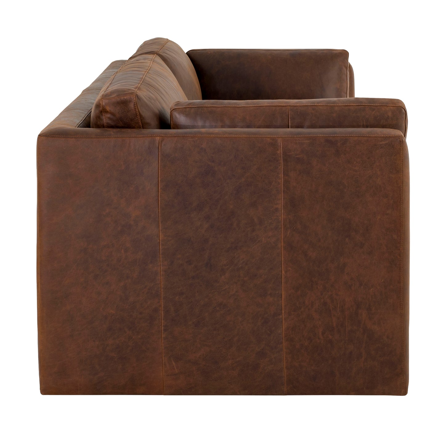Geneva 99" Leather Sofa | Chocolate Brown