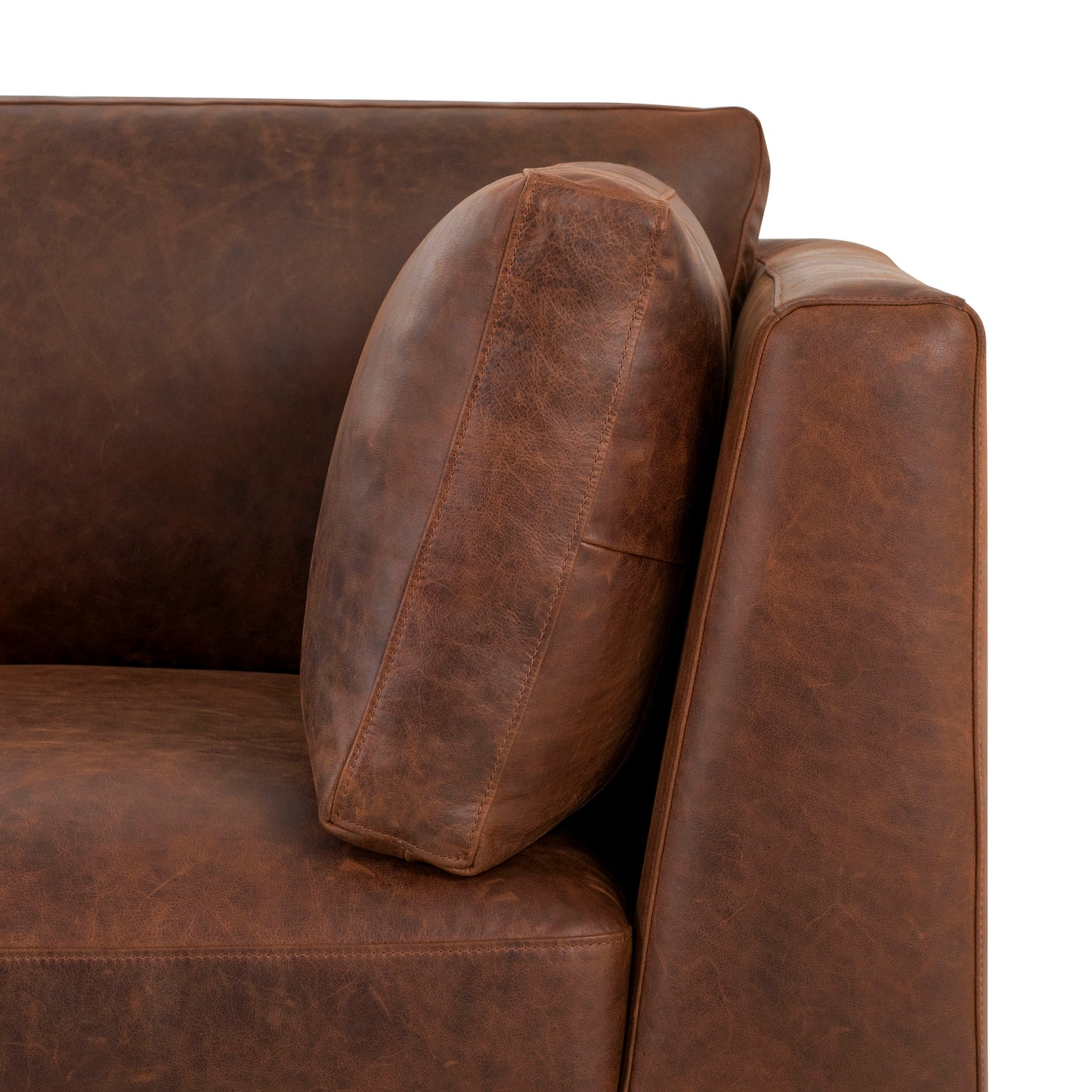 Geneva 99" Leather Sofa | Chocolate Brown