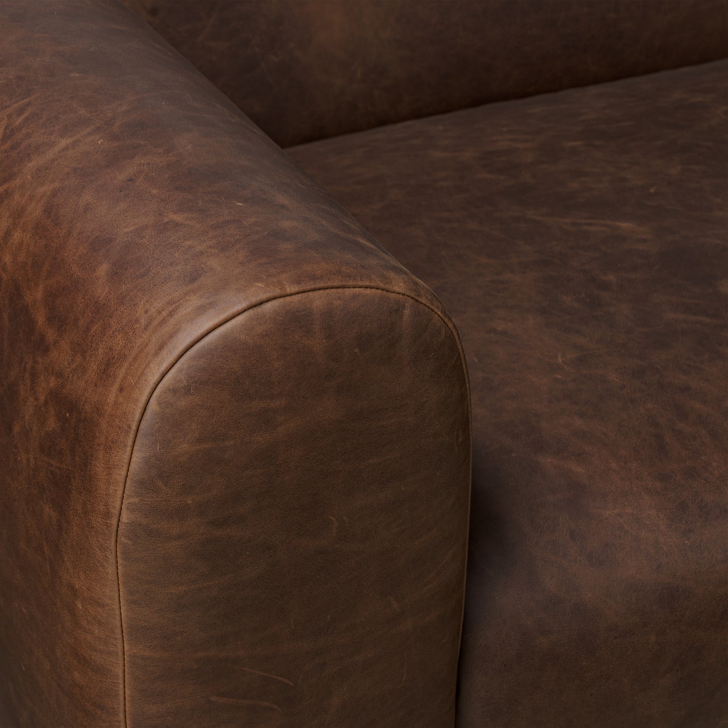 Brescia 92" Leather Sofa | Chocolate Brown