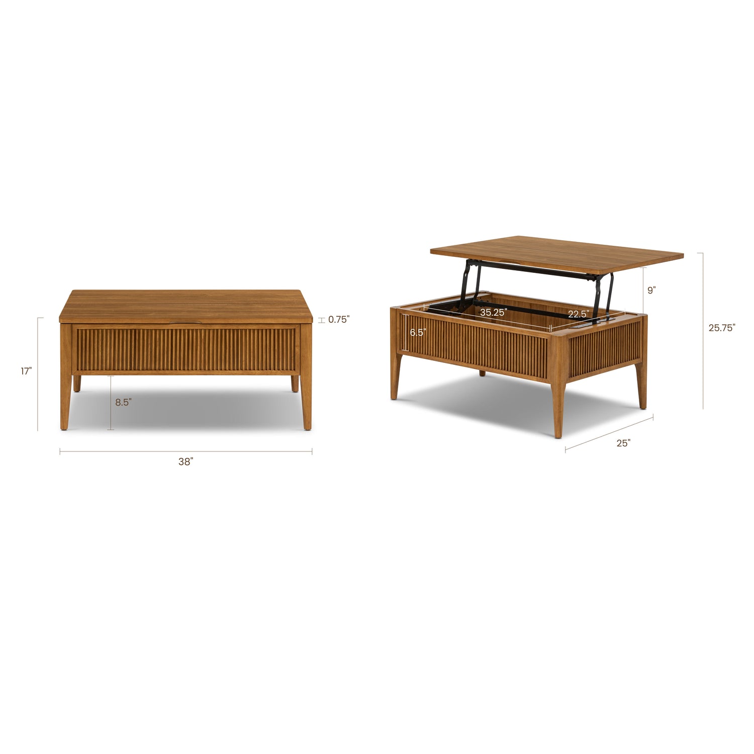 Altira Lift-Top Storage Coffee Table | Light Brown 