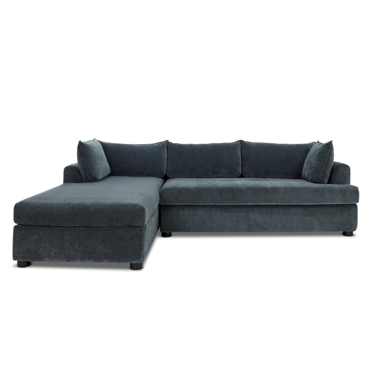 Milo Left-Facing Sleeper Sectional | Boreal Blue 