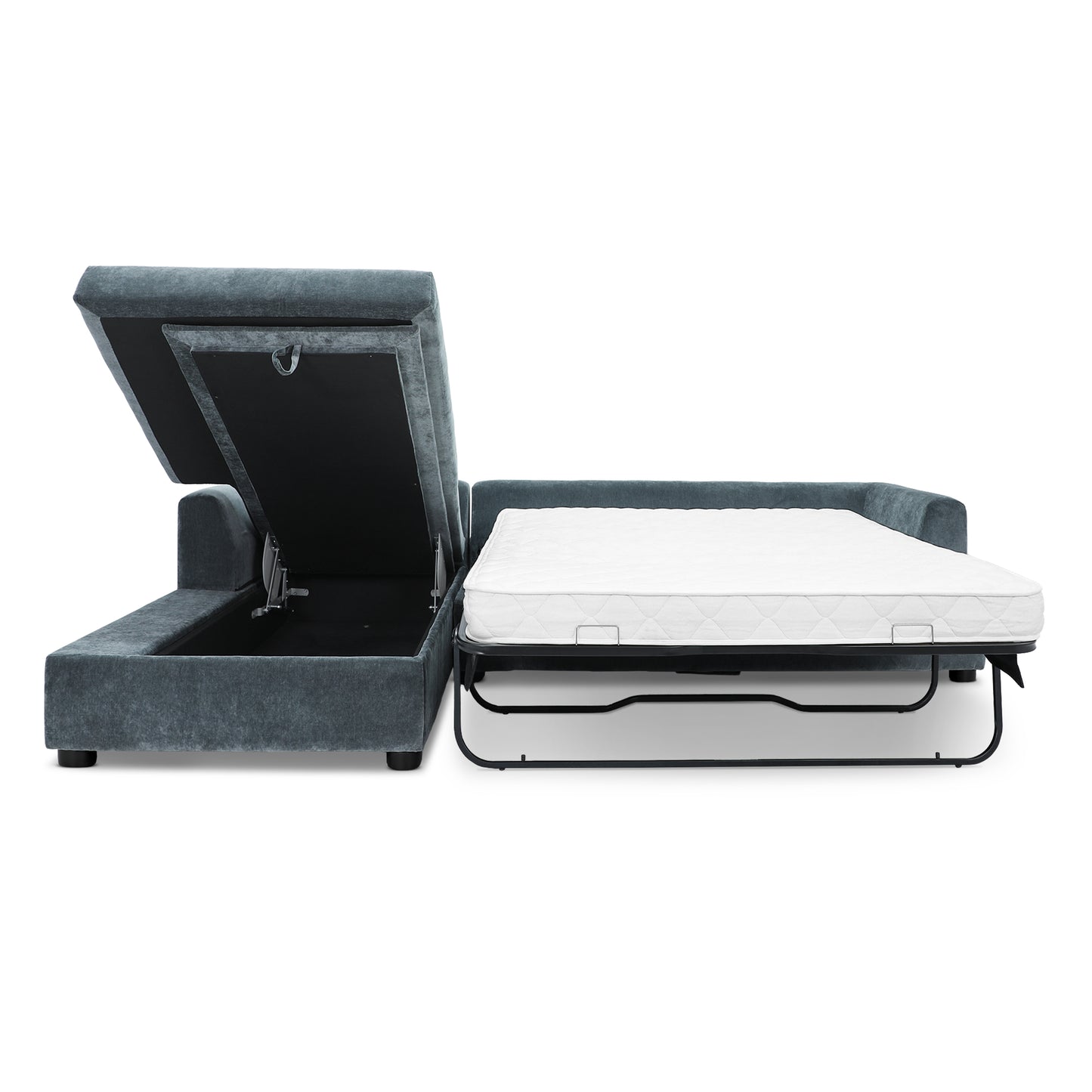 Milo Left-Facing Sleeper Sectional | Boreal Blue