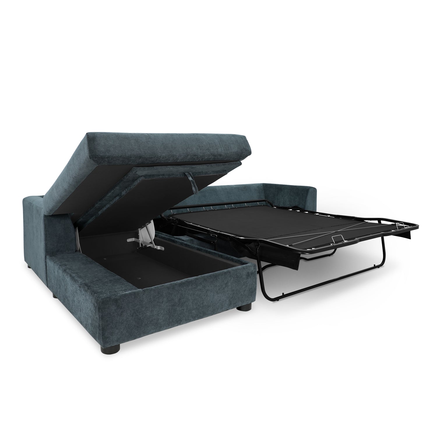 Milo Left-Facing Sleeper Sectional | Boreal Blue 