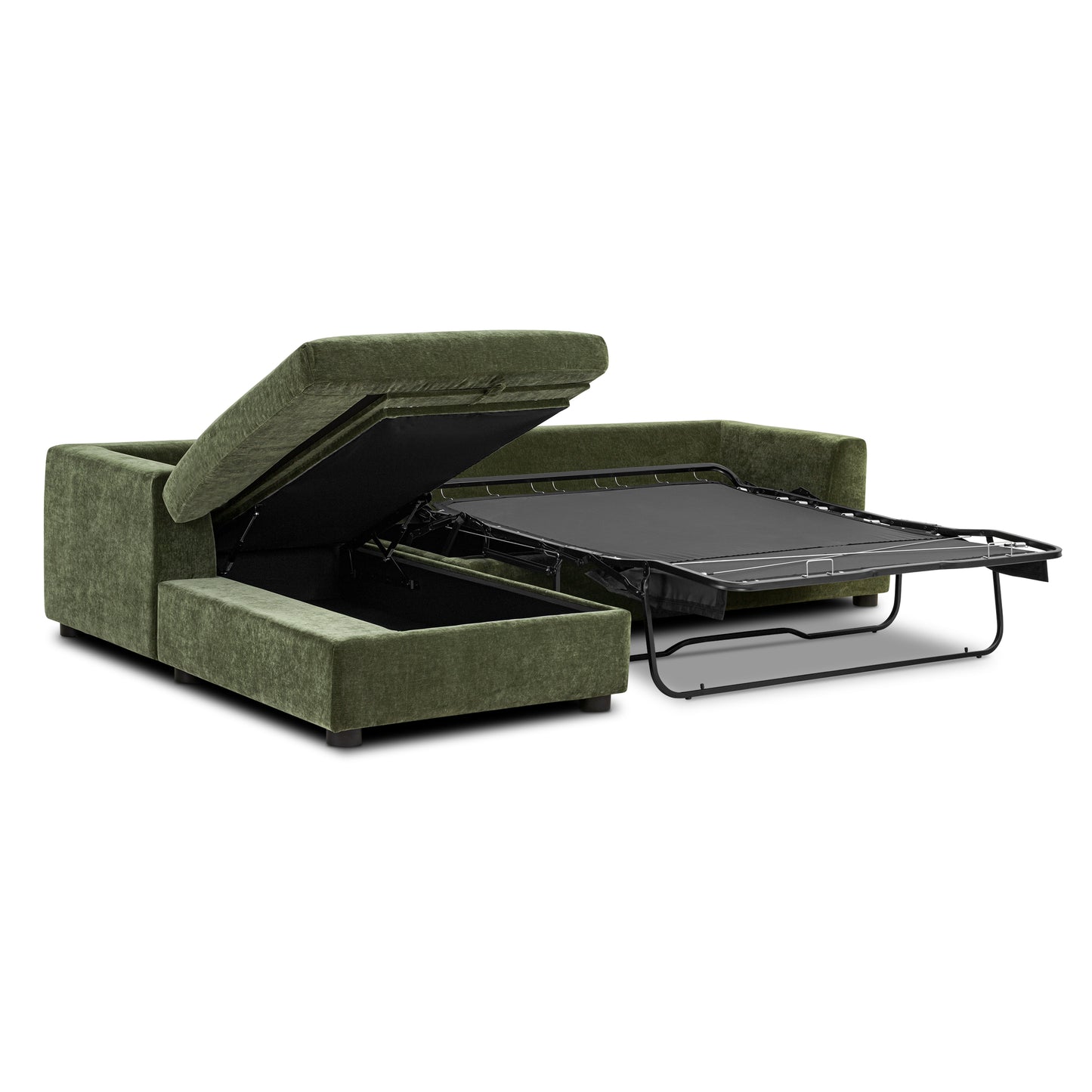 Milo Left-Facing Sleeper Sectional | Sagano Green