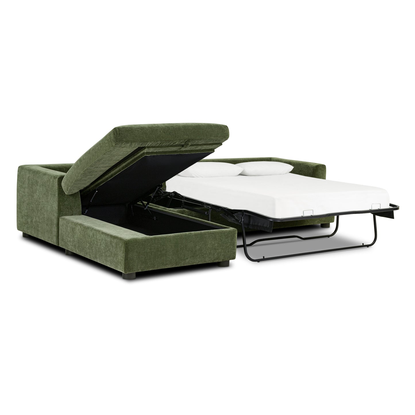 Milo Left-Facing Sleeper Sectional | Sagano Green