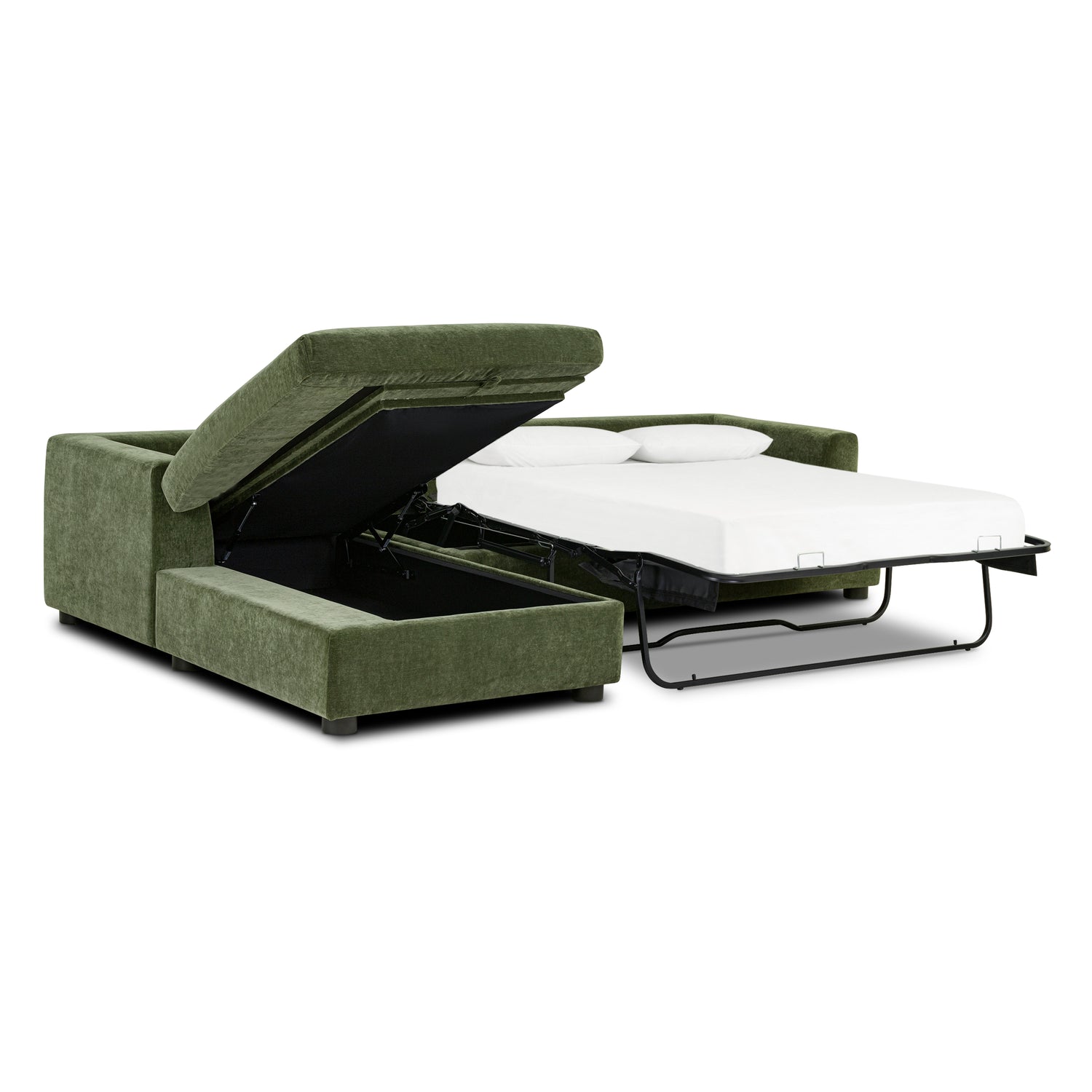 Milo Left-Facing Sleeper Sectional | Sagano Green 