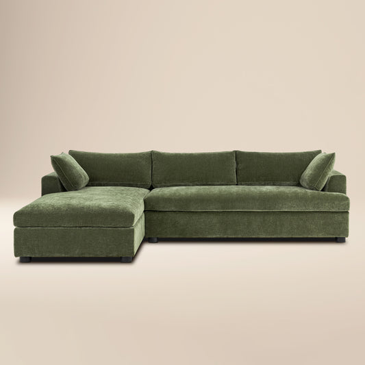 Milo Left-Facing Sleeper Sectional | Sagano Green