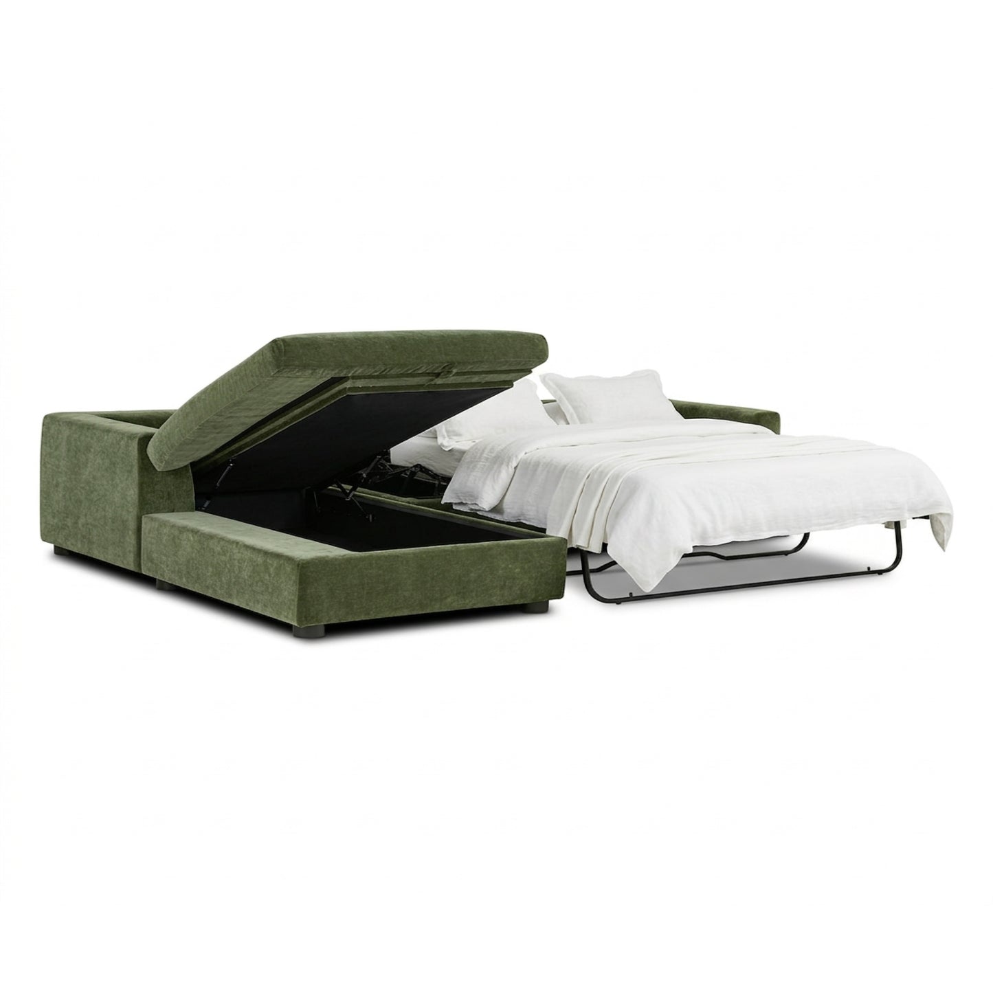 Milo Left-Facing Sleeper Sectional | Sagano Green