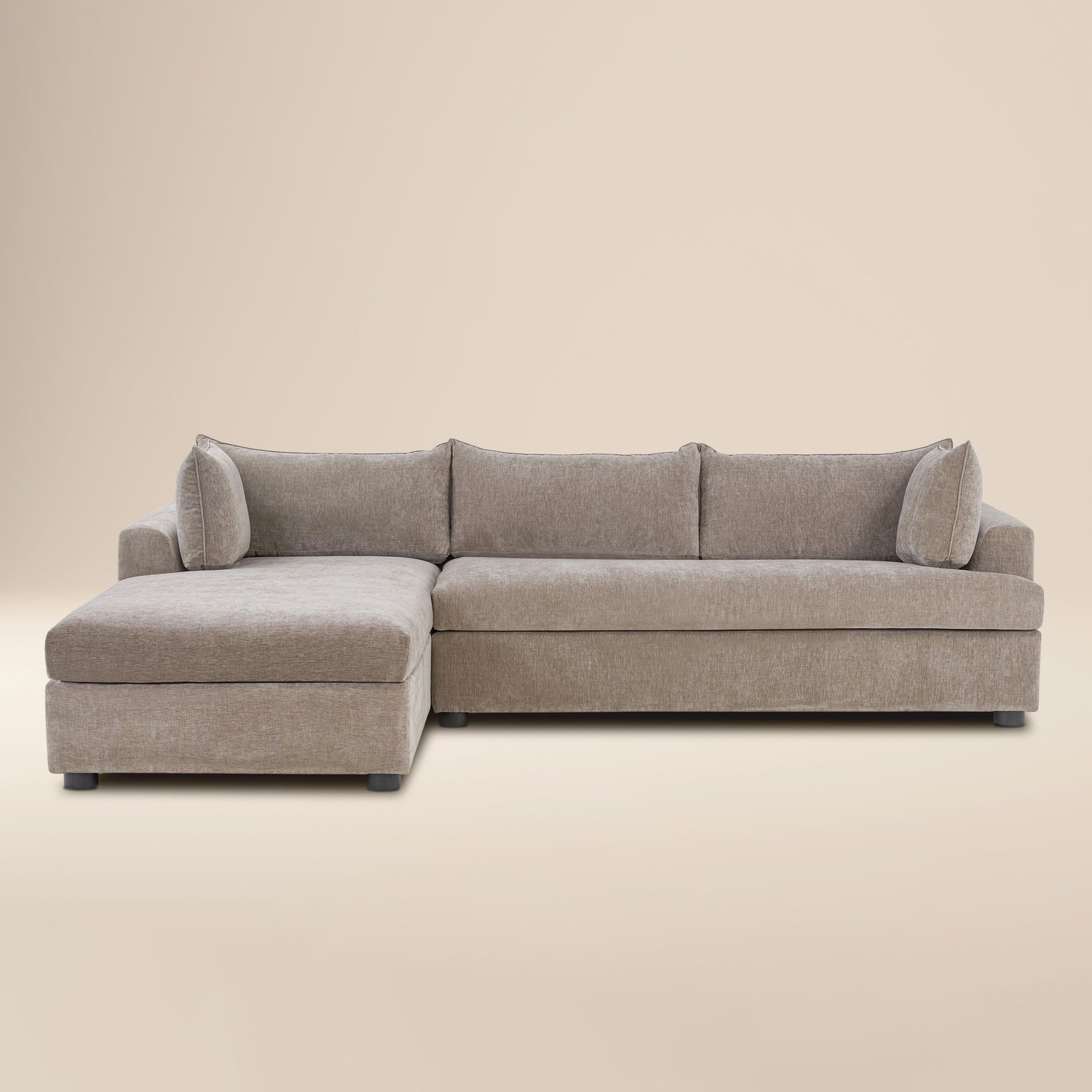 Milo Left-Facing Sleeper Sectional | Taupe Brown 
