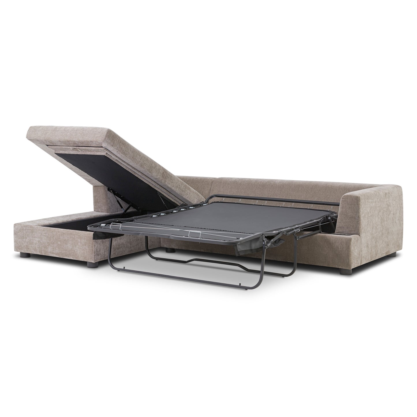 Milo Left-Facing Sleeper Sectional | Taupe Brown