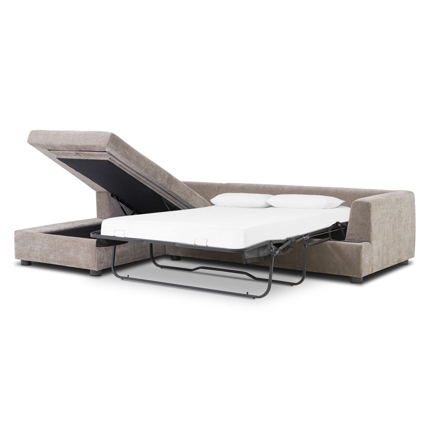 Milo Left-Facing Sleeper Sectional | Taupe Brown