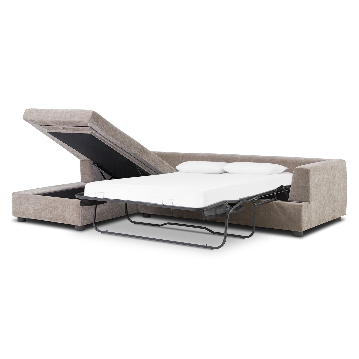 Milo Left-Facing Sleeper Sectional | Taupe Brown 