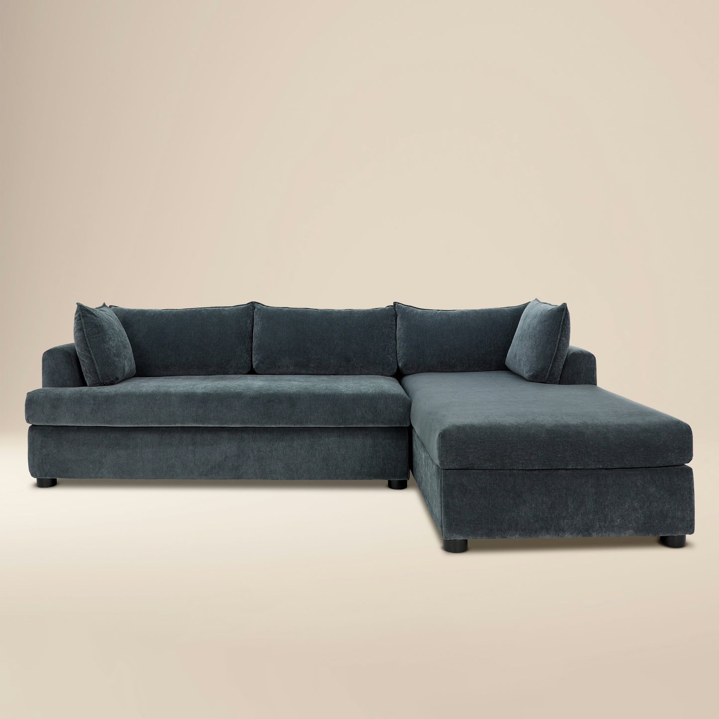 Milo Right-facing Sleeper Sectional | Boreal Blue