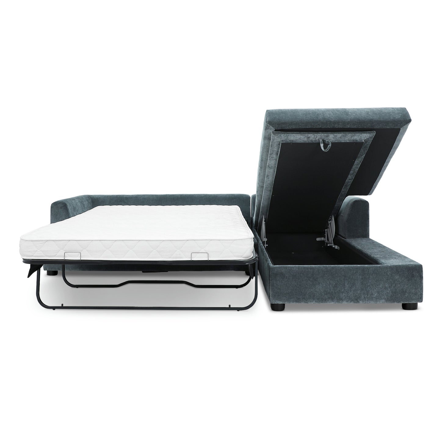 Milo Right-facing Sleeper Sectional | Boreal Blue
