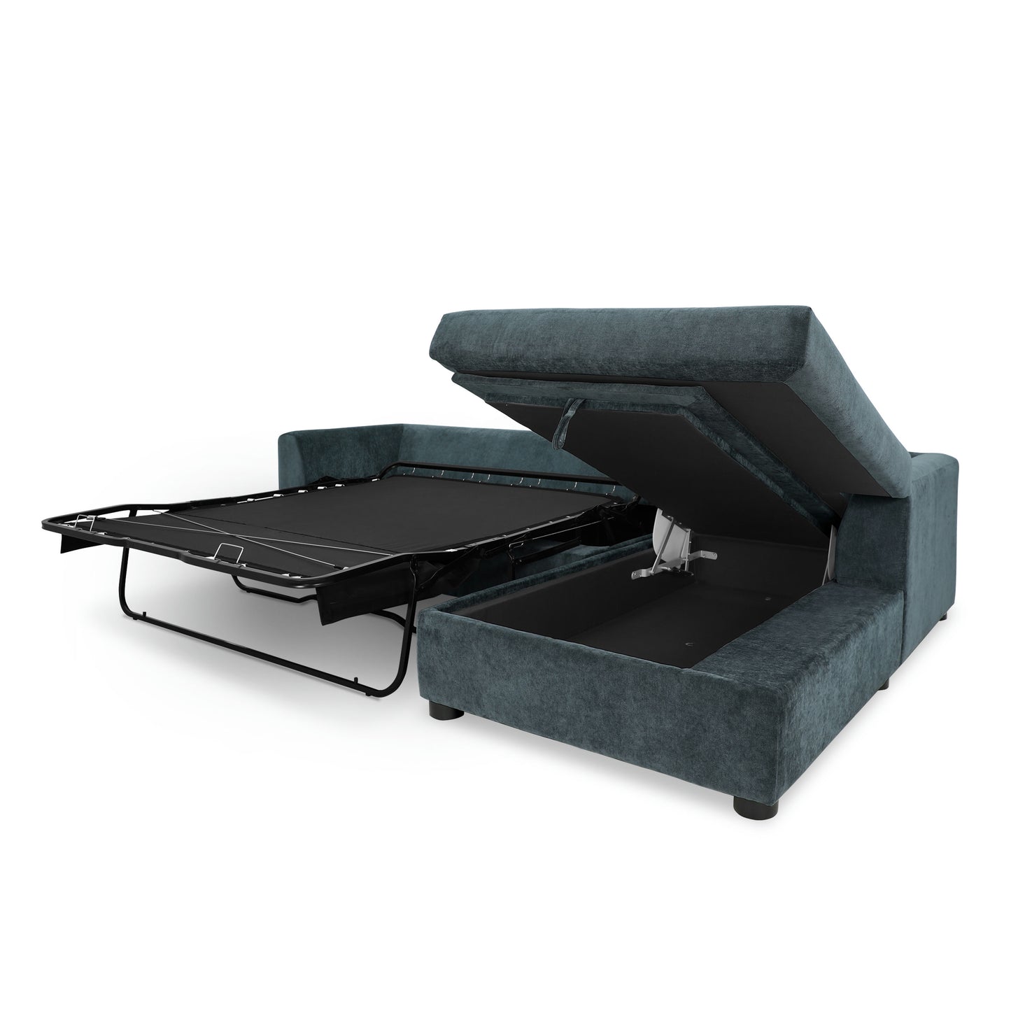 Milo Right-facing Sleeper Sectional | Boreal Blue