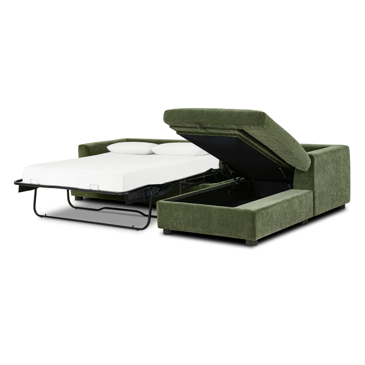 Milo Right-Facing Sleeper Sectional | Sagano Green 