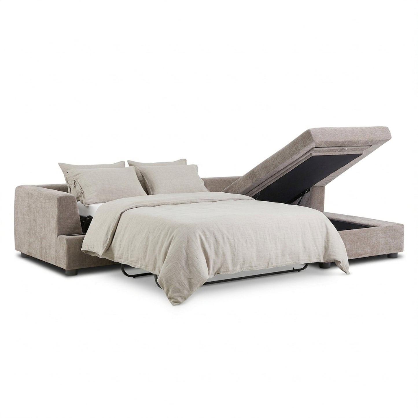 Milo Right-Facing Sleeper Sectional | Taupe Brown