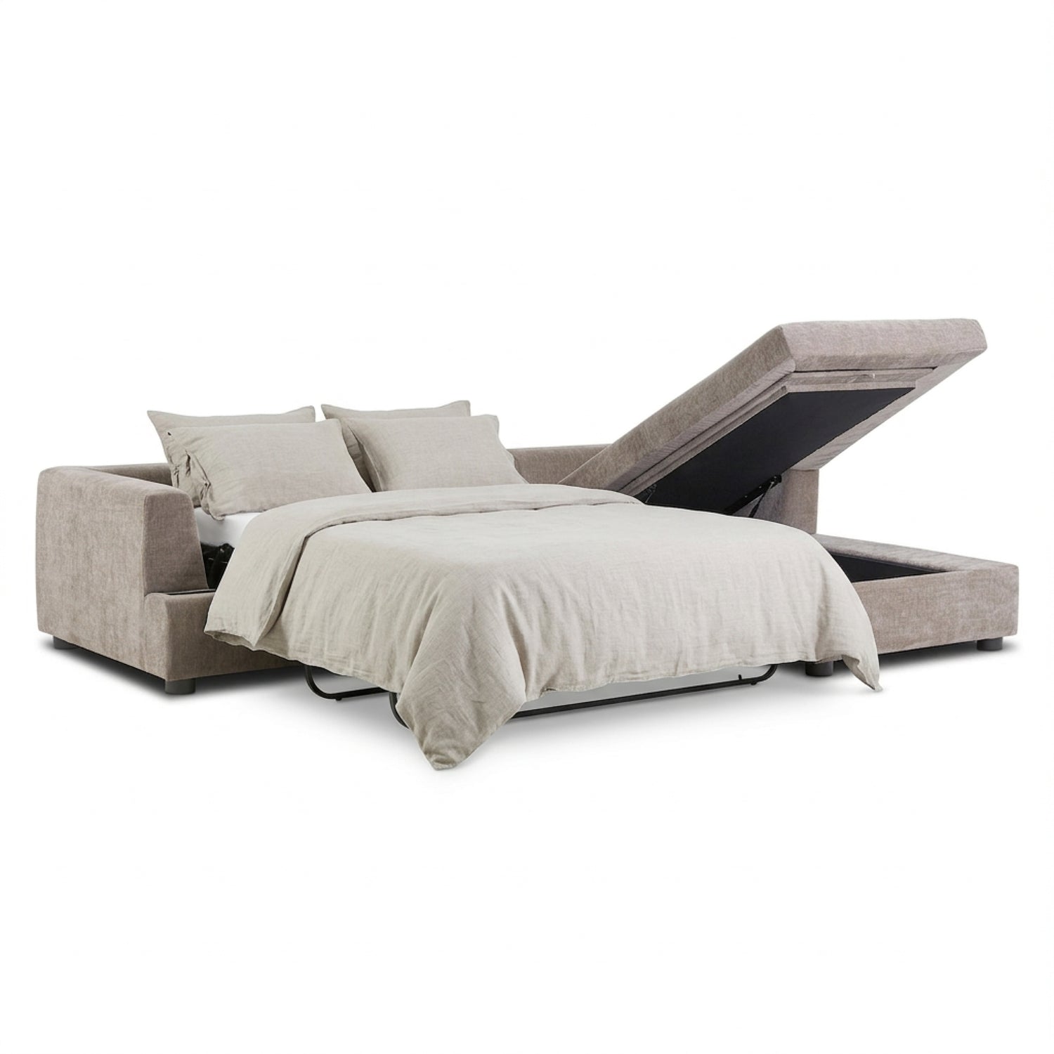 Milo Right-Facing Sleeper Sectional | Taupe Brown 