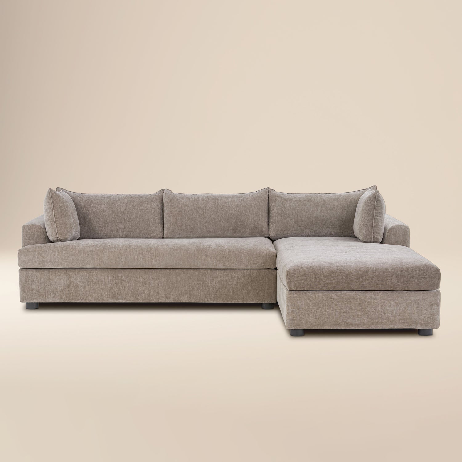 Milo Right-Facing Sleeper Sectional | Taupe Brown 