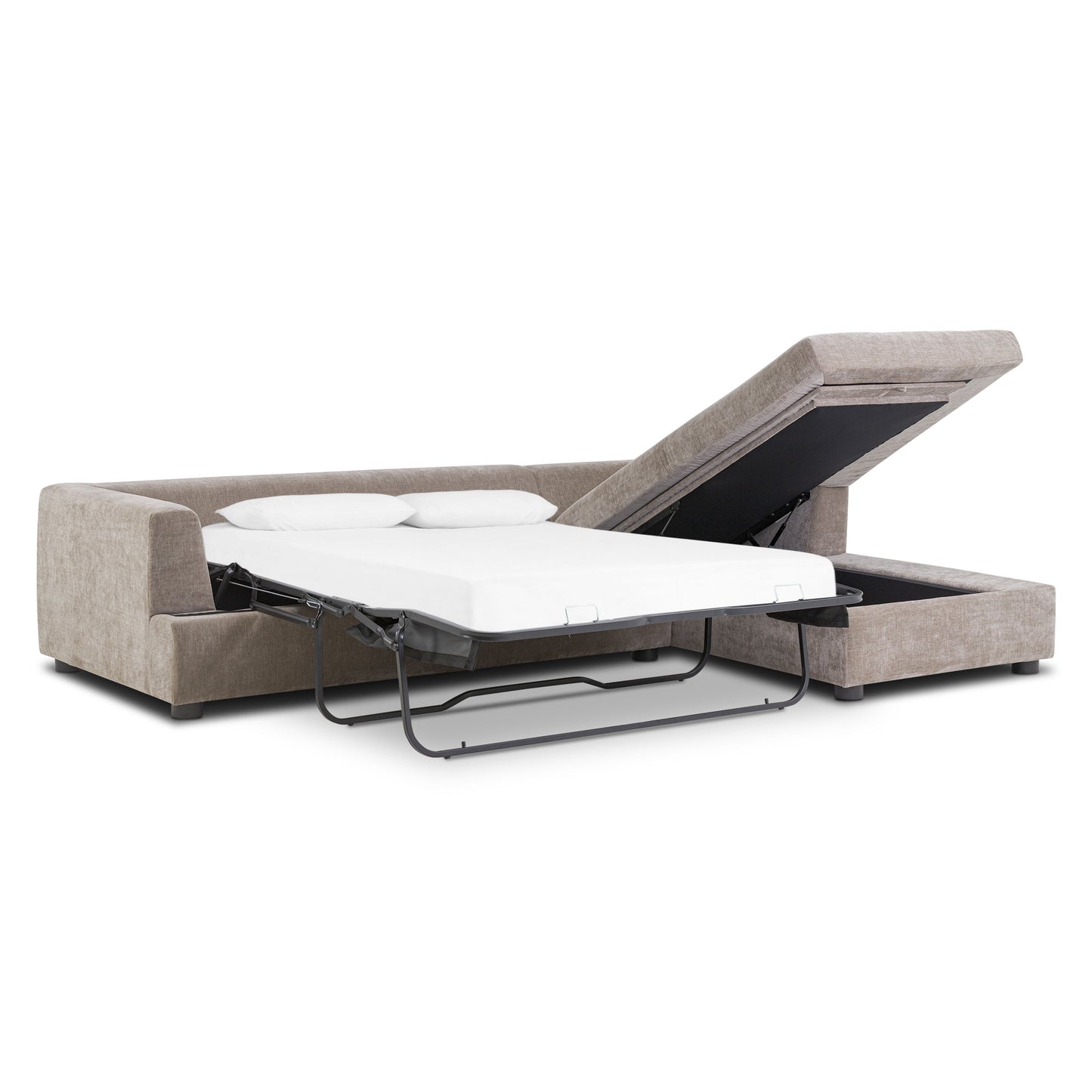 Milo Right-Facing Sleeper Sectional | Taupe Brown