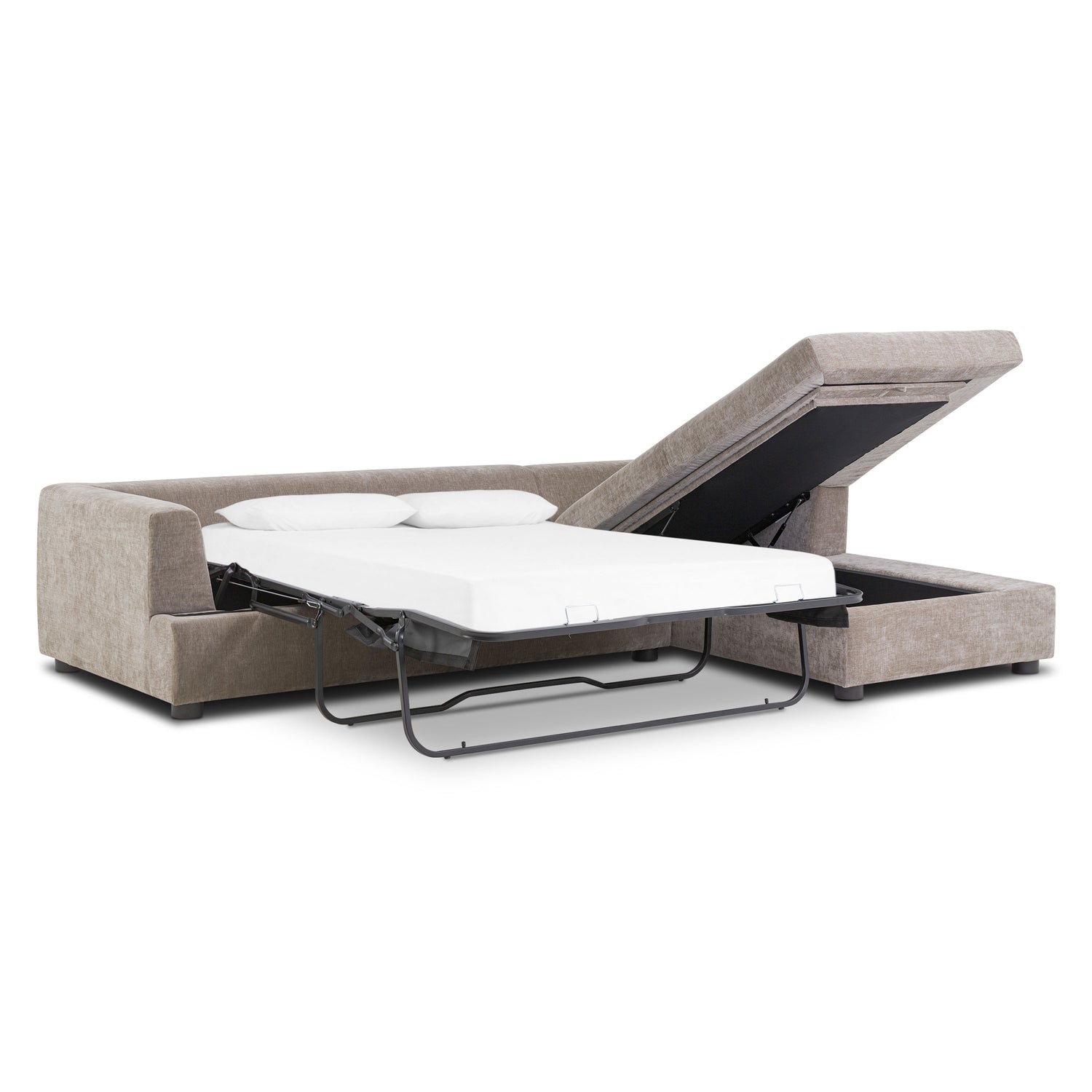 Milo Right-Facing Sleeper Sectional | Taupe Brown 