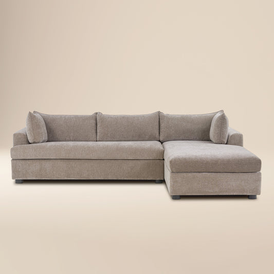 Milo Right-Facing Sleeper Sectional | Taupe Brown