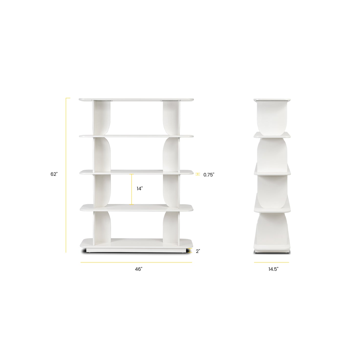 Padua 62" Bookshelf | Ivory White