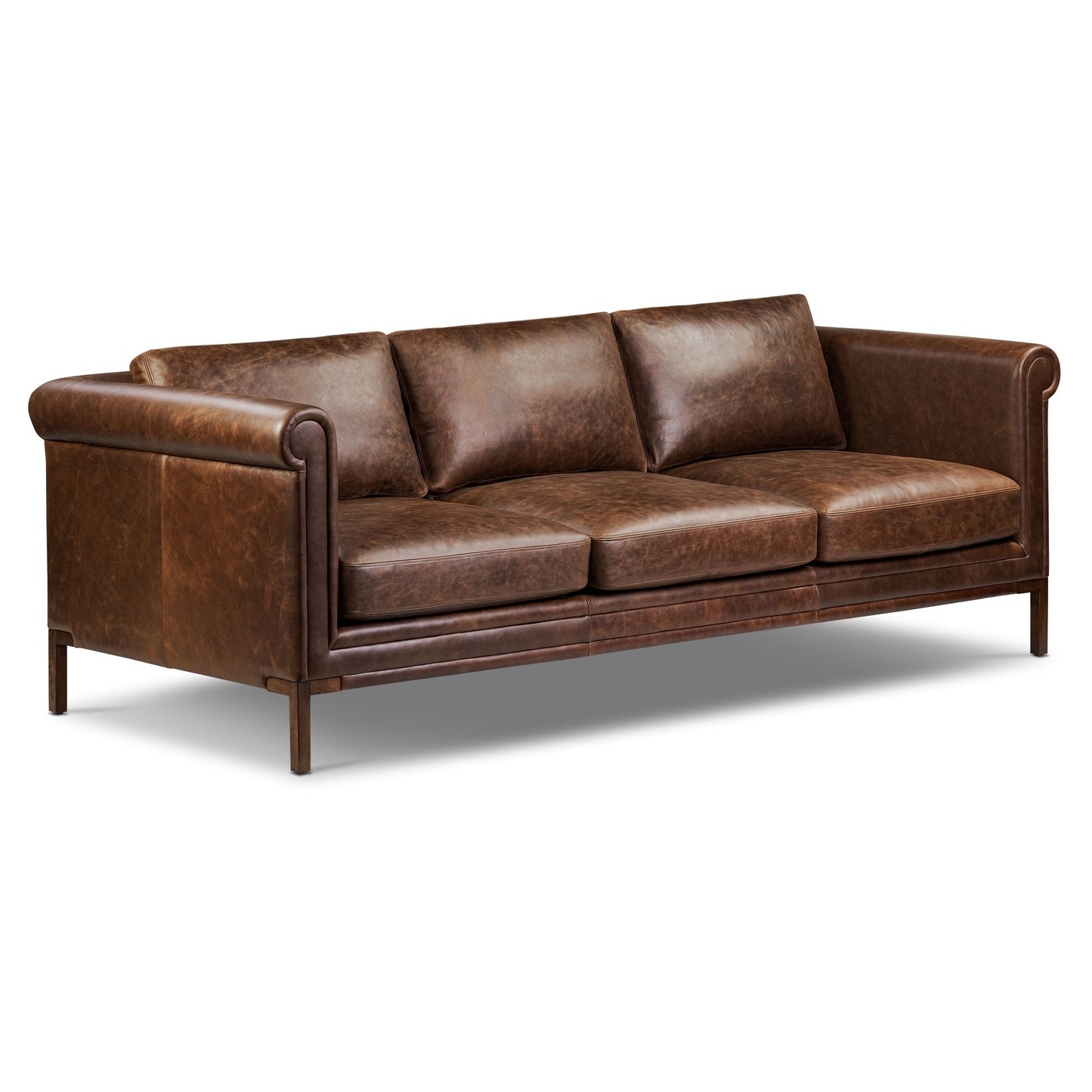 Bruges 89" Leather Sofa | Chocolate Brown