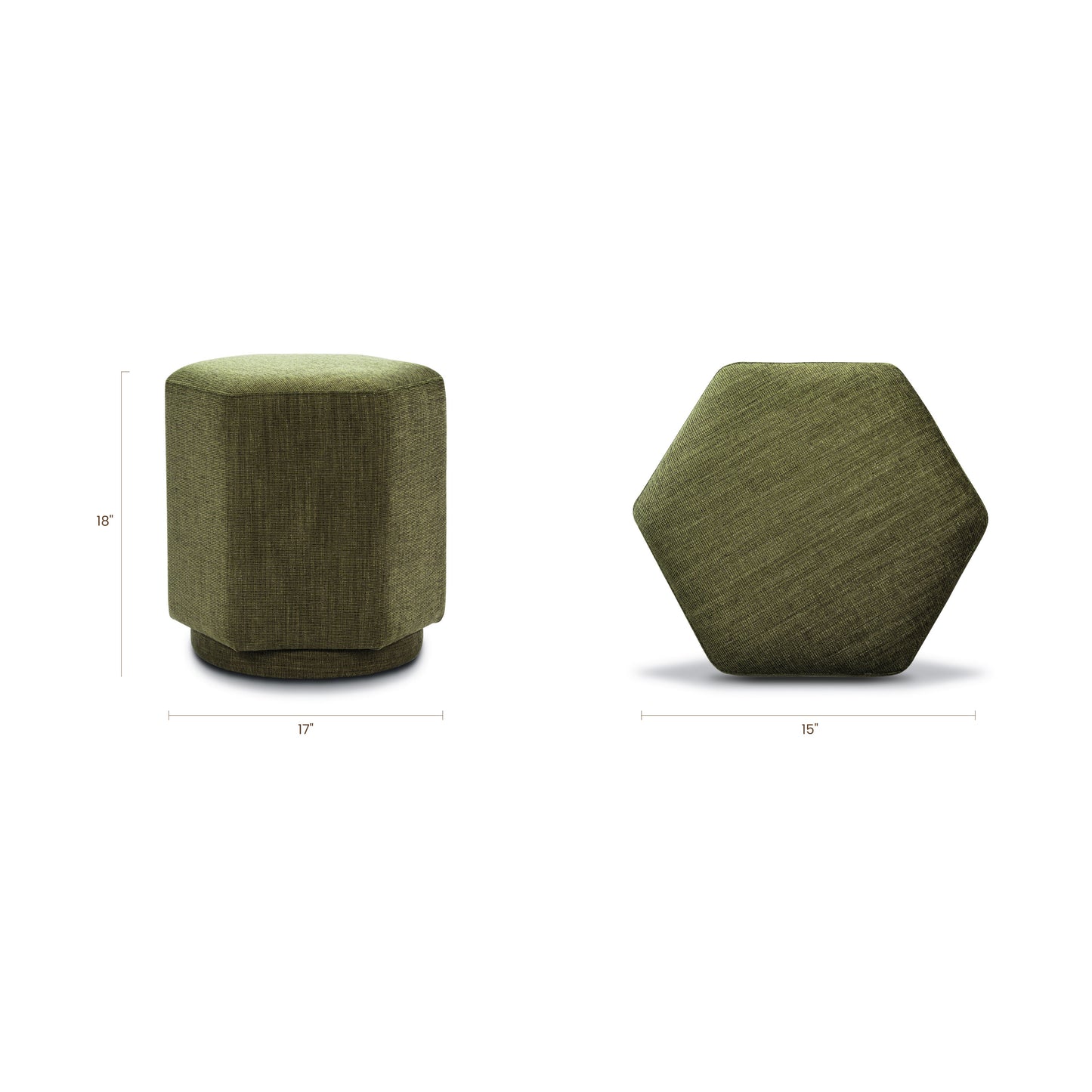 Hexad Ottoman | Moss Green