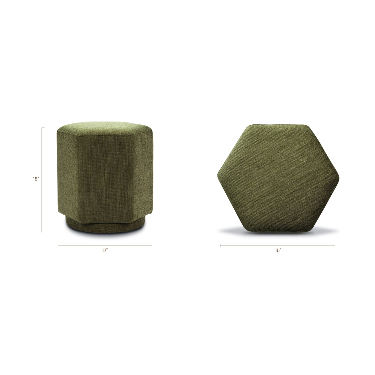 Hexad Ottoman | Moss Green 