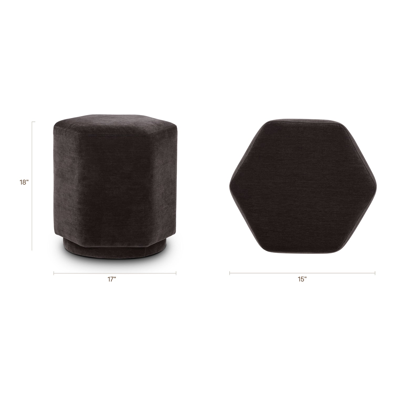 Hexad Ottoman | Ganache Brown 