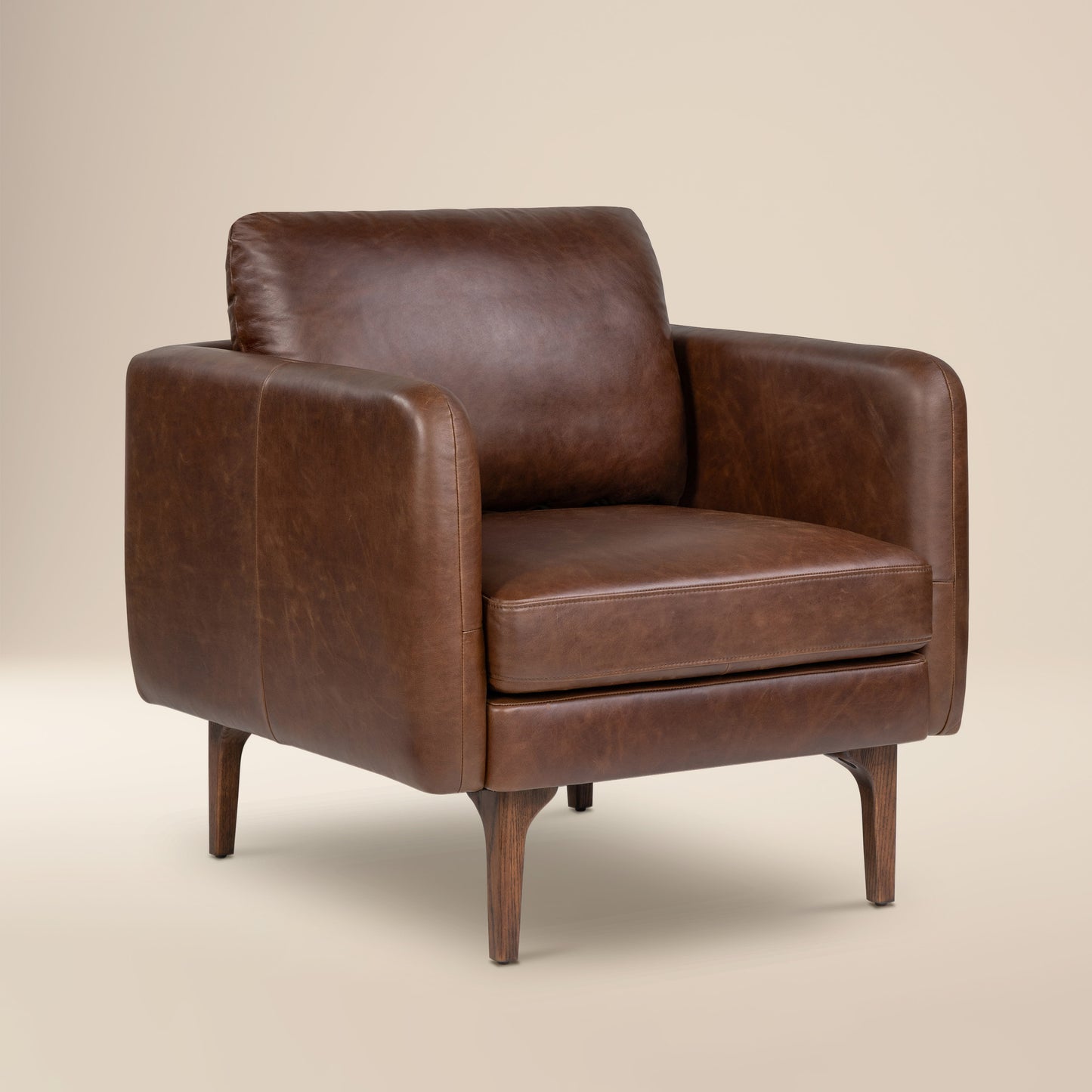 Bosco Leather Lounge Chair | Chocolate Brown