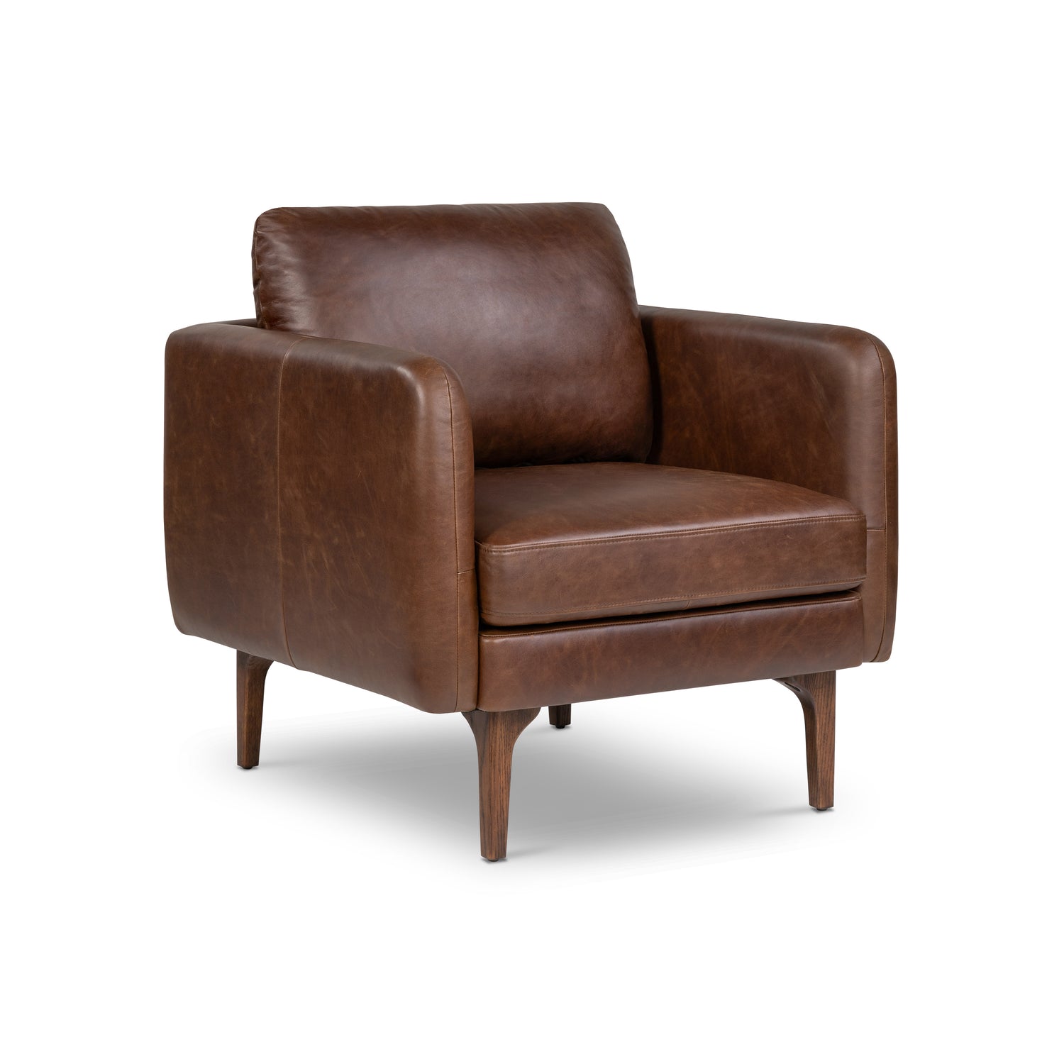 Bosco Leather Lounge Chair | Chocolate Brown 
